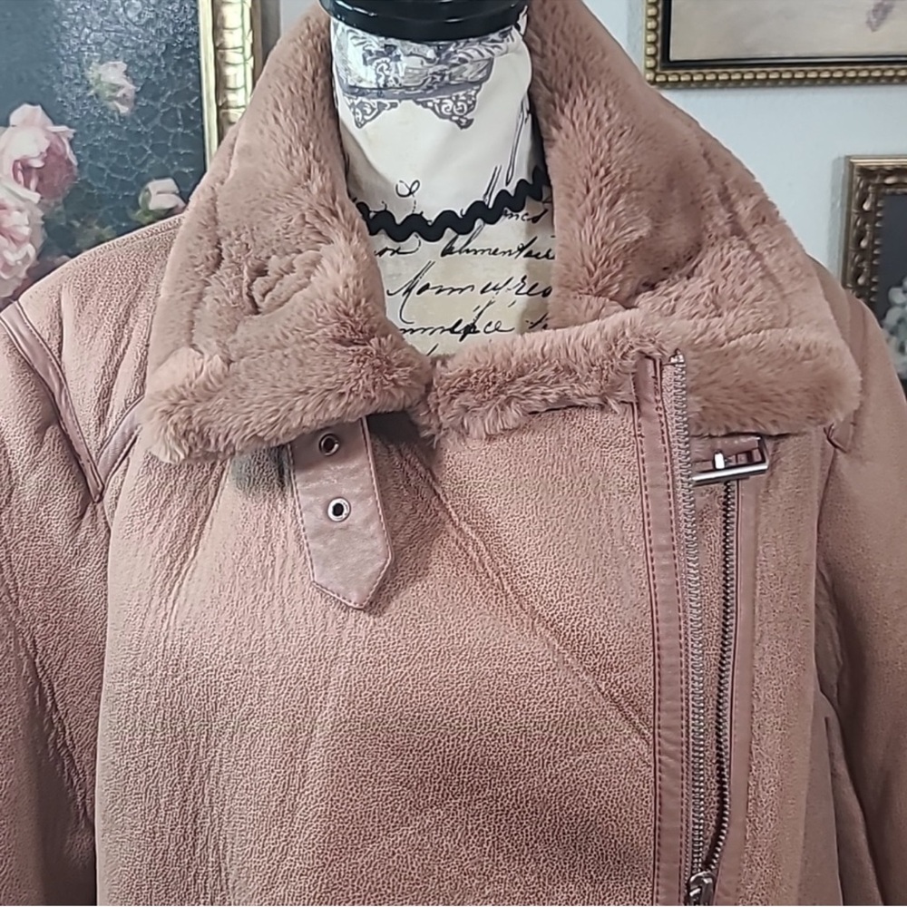 BCBGeneration Blush Shearling Coat - Picture 3 of 10